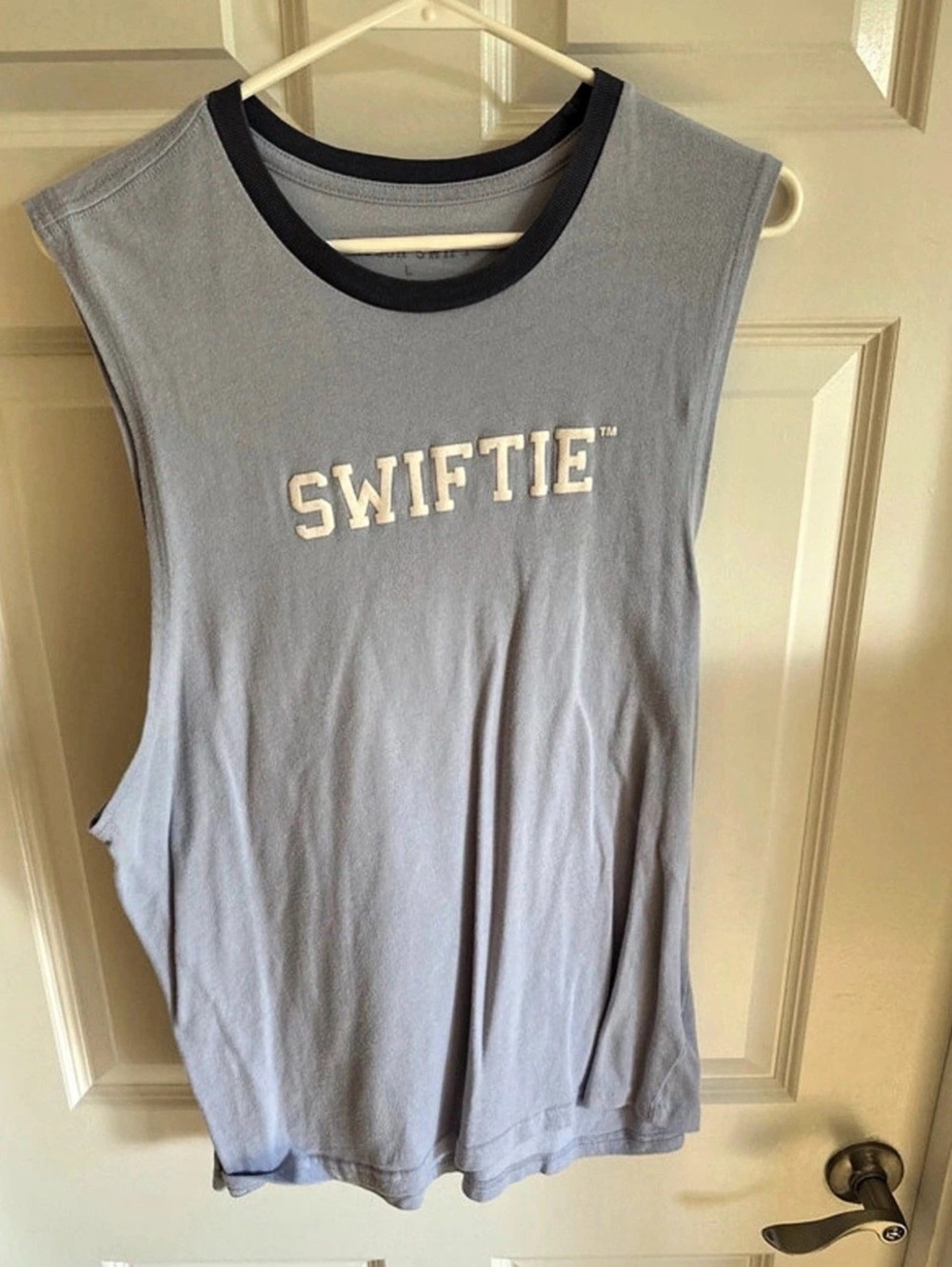 Taylor Swift Swiftie Ringer Muscle Tank Gray Large